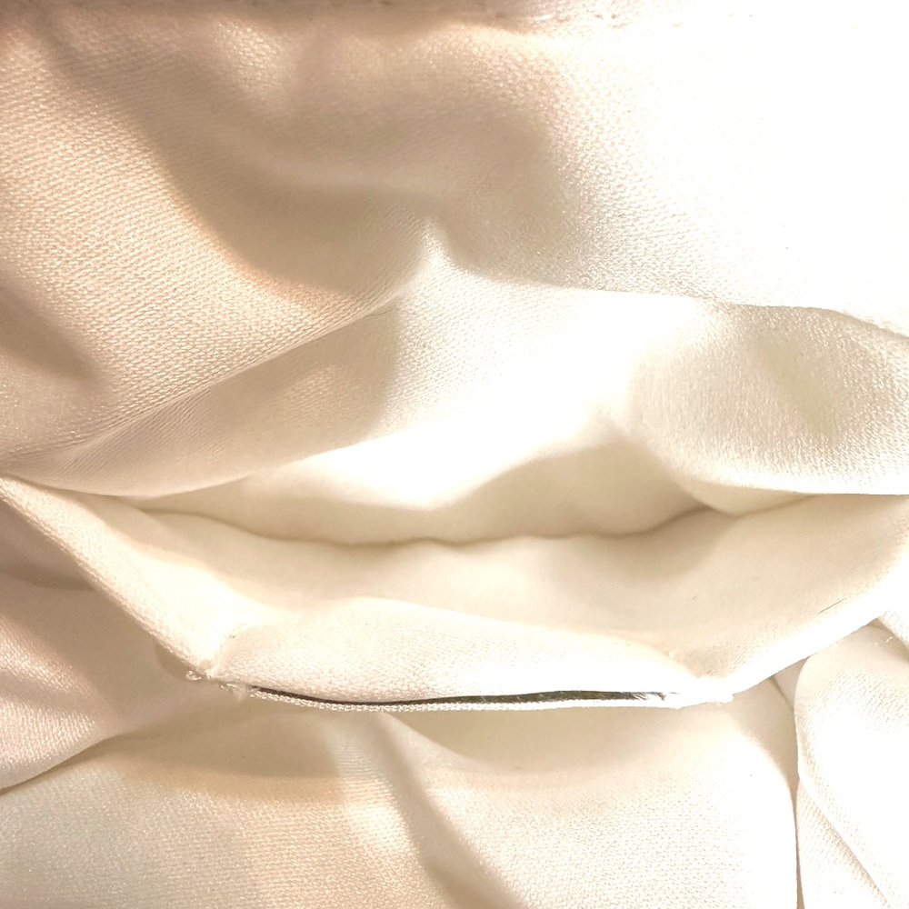 Elegant Small Evening White Beaded Bag w/Shoulder Chain, Excellent Preowned Cond - Picture 9 of 13